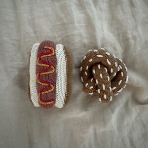 Estella Handmade Rattle (Set of 2) Hot Dog & Pretzel Baby Toy